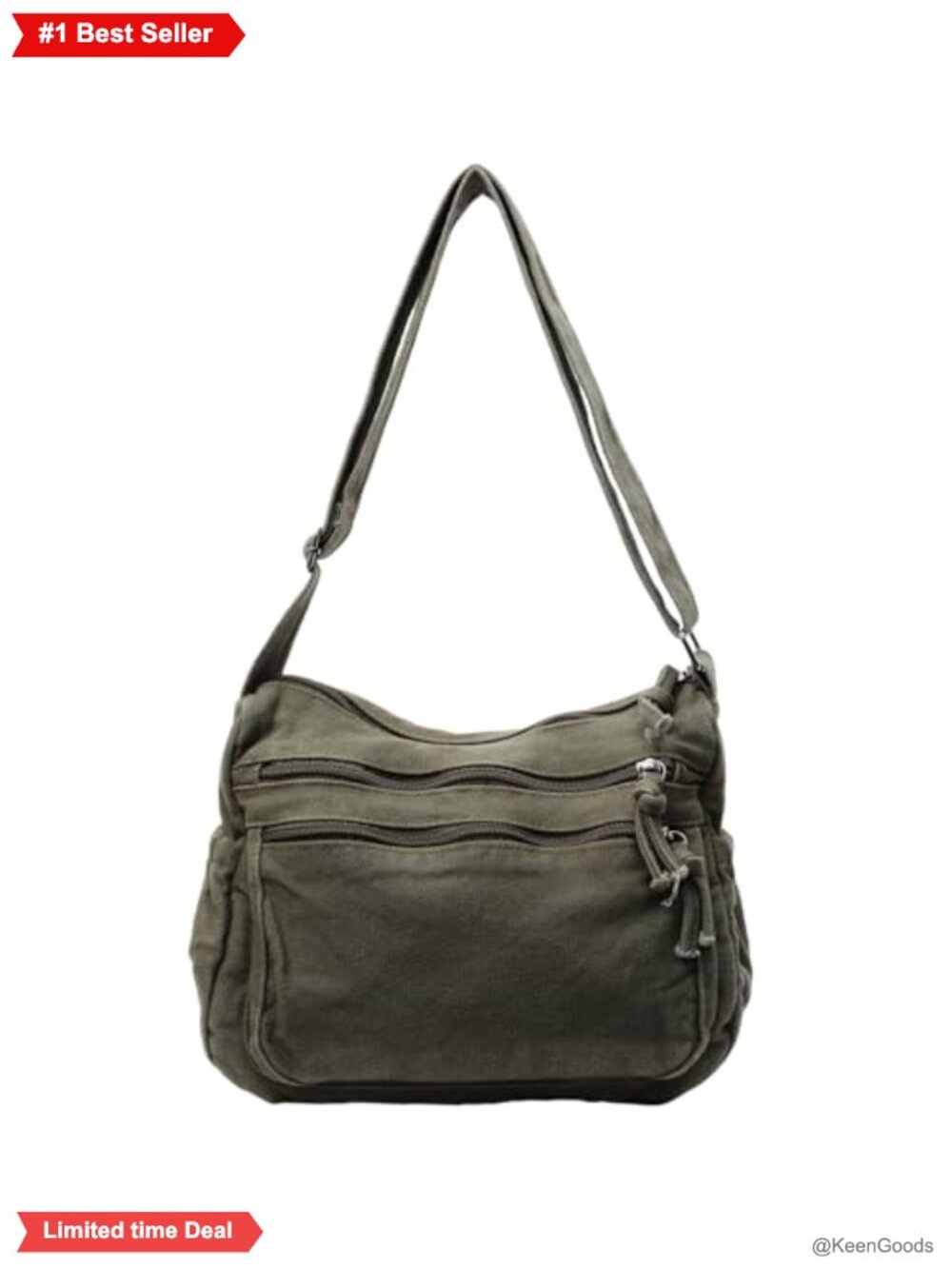 Crossbody Canvas Tote Bags for Women Men with Zipper Pockets